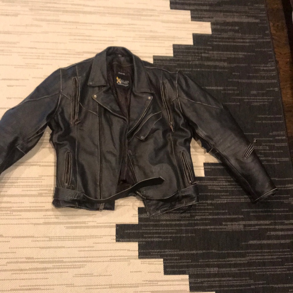 Dark Brown leather motorcycle jacket